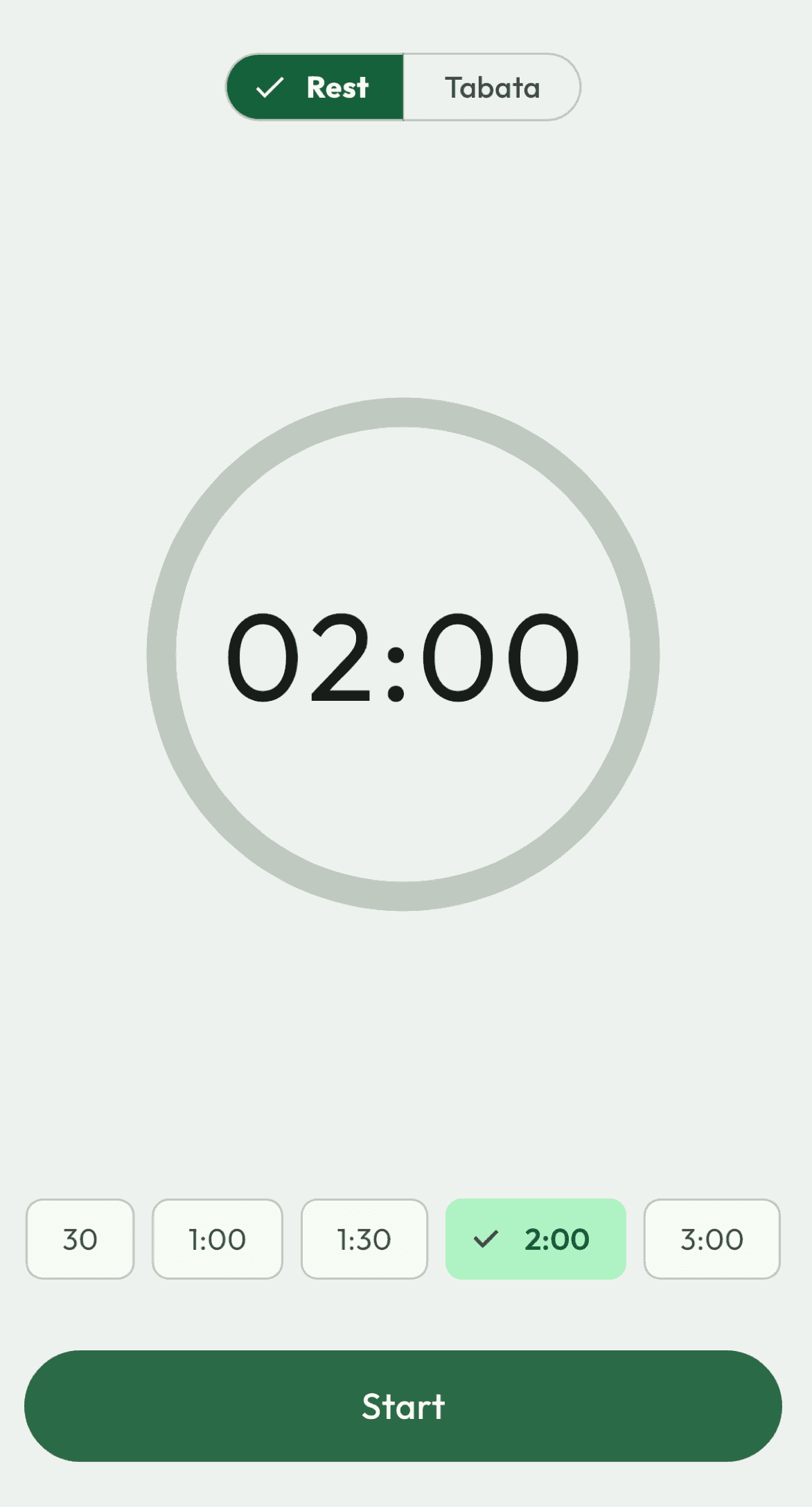 Rest timer in the Fit Board app
